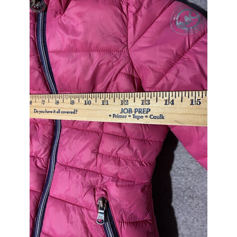 Michael Kors Toddler Girls Pink Puffer Jacket 3T Fleece Lined Winter Coat - Picture 4 of 9